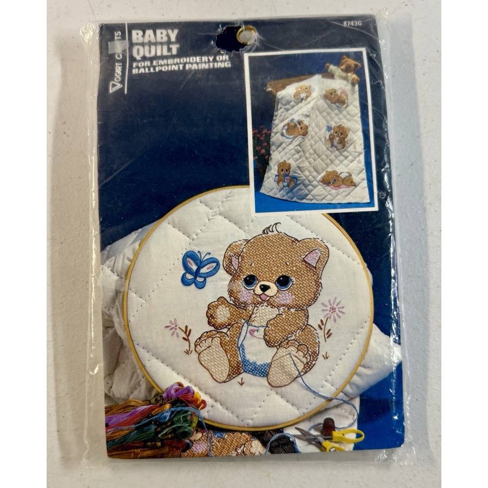 Vogart Craft Teddy baby bear quilt embroidery block ballpoint paining BRAND NEW!